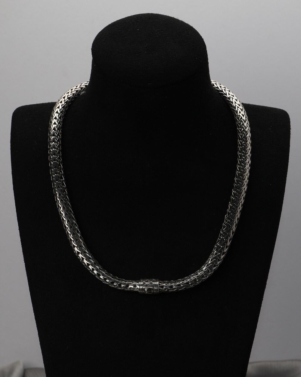 John Hardy Sterling Classic Spiga Wheat Link Necklace 82.7G / 15in / 7.5mm